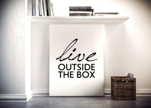 Live outside the box, Motivational poster, Printable poster, Instant ...