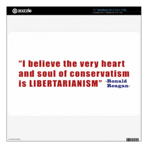 Conservative Libertarian Quote by President Reagan Decal For MacBook ...