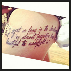 My corpse bride quote tattoo. Love it