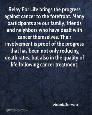... death rates, but also in the quality of life following cancer
