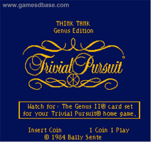 Title screen of Trivial Pursuit on the Arcade.