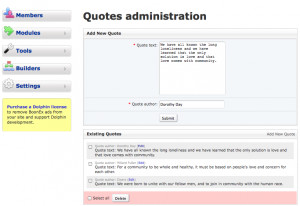 ... quotes where you can add new quotes and edit or delete existing quotes