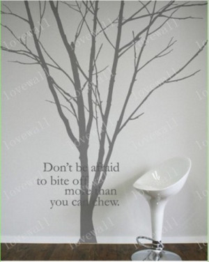 winter Bare tree without leaves trees branch English quote home wall ...