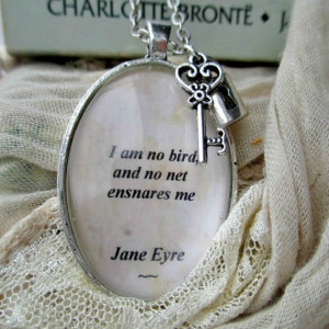Jane Eyre quote necklace, Charlotte Bronte quote jewellery