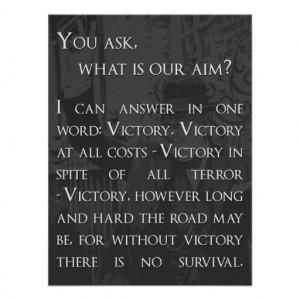 Winston Churchill Quote - Victory Poster