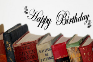 ... › Portfolio › Happy Birthday (older) card - Old fashioned Books