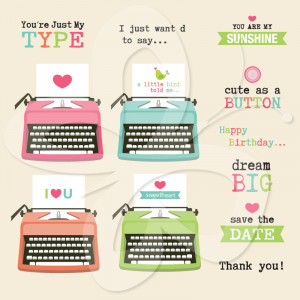 Home / All Clip Art / Typewriter Clipart Set
