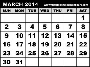 March Calendar Black And White