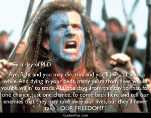First day of PhD… – William Wallace