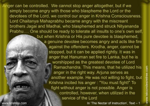 Quotes by Srila Prabhupada on Controlling Anger
