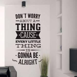 Dont Worry About a Thing Bob Marley Song Lyrics Quote Sticker