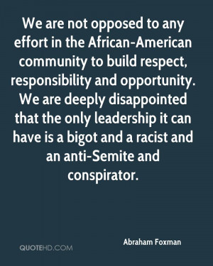 We are not opposed to any effort in the African-American community to ...