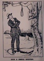 ... '. World War 1 anti-conscription cartoon, Australian Worker, 1917