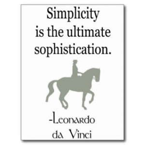 Simplicity Quote With Dressage Horse Postcards