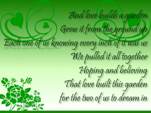 Love Builds A Garden - Elton John Song Lyric Quote in Text Image