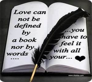 Love Quotes - Love can not be defined by a book nor by words, you have ...