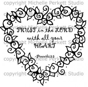 Digital Stamp Christian Lord Roses Heart Proverb Bible Cardmaking ...