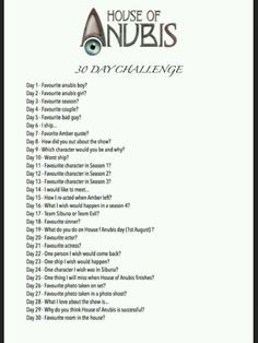 House of Anubis 30 day challenge More