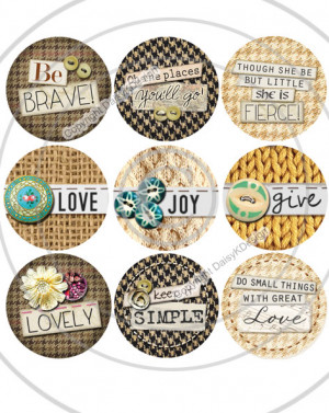 Bottle Cap Images -Cloth and Quotes