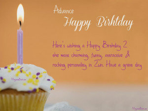 Advance Happy Birthday Wishes Greeting Cards With Quotes