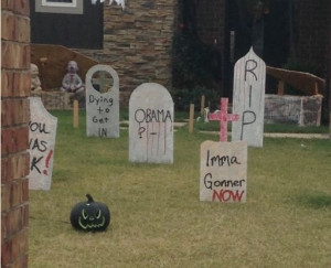 An Edmond woman said her neighbors are taking Halloween too far.