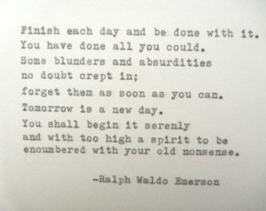 WALDO EMERSON Quote Card Hand Typed Inspirational Typewriter Quote ...