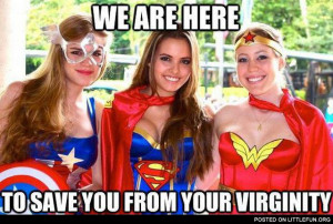 Girls in superheroes costumes. We are here to save you from your ...