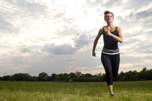 40 year old runner working out, part of a series of sports images.