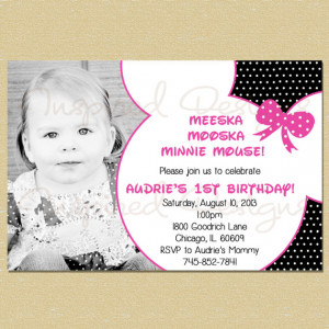 Minnie Mouse Clubhouse Birthday Invitation - Any Age - Girl