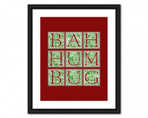 Christmas Quote Art Bah Humbug 8x10 Instant by AllTheBestQuotes, $5.00