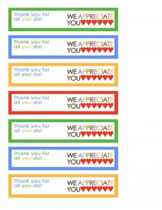 You are Appreciated --Teacher Appreciation Day --Free Printables