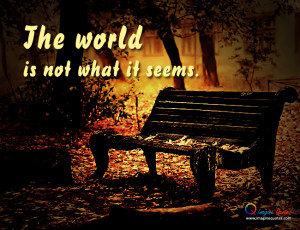 The world is not what it seems Life Quotes