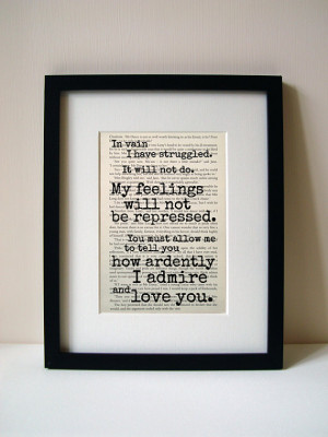 Pride And Prejudice - Mr Darcy - Book Quote Print - Romantic Quote ...