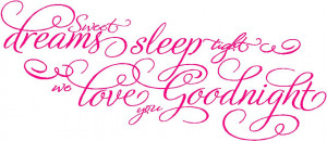 Baby Girl Quotes Little Girl & Boy Wall Quotes Sweet Dreams Goodnight