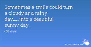 ... could turn a cloudy and rainy day.....into a beautiful sunny day
