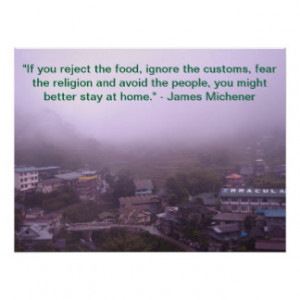 James Michener Quote About Travel Poster