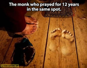 Monk’s feet leave lasting impression…
