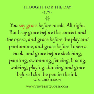 say grace quotes, Thought For The Day