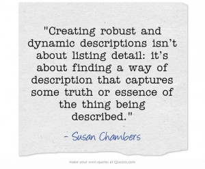 Creating robust and dynamic descriptions