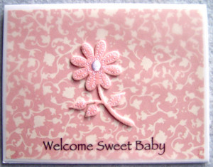 Baby Girl Congratulations Card For Parents, New Grandparent, Expectant ...
