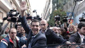 Alexis Tsipras after voting in the January 2015 elections, which his ...