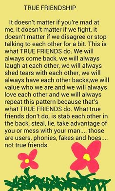 Frienship is also a two way street More