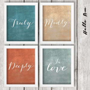 Truly, madly, deeply in love - Wall decor, quote prints, inspirational ...