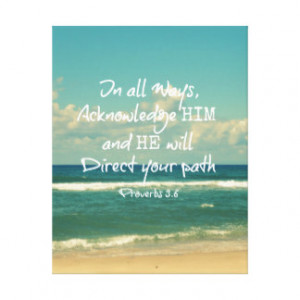 He will direct your Path Bible Verse Stretched Canvas Print