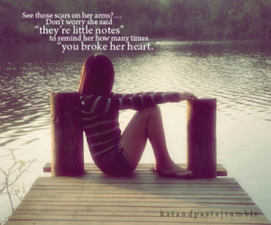 See those scars on her arms?… Don’t worry she said they’re ...