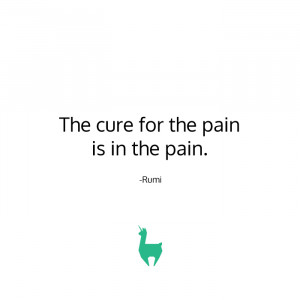 Tweet it: “The cure for the pain is in the pain.” – Rumi