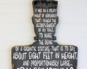 ... Halloween Decor Party Decoration Monster Frankenstein Quote