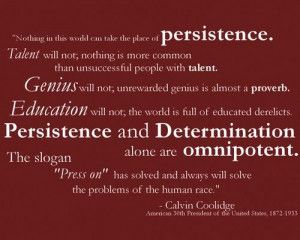 Pinnacle Performance Quotes / Coolidge on Persistence
