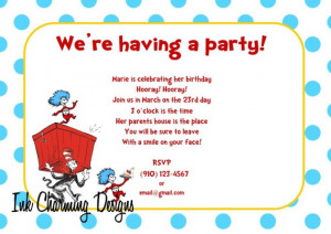 Dr Seuss birthday party invitation ideas 3