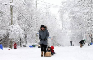 ... city received more than 20cm of snow. (Dave Chan/The Globe and Mail